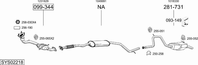 Bosal SYS02218 - Impianto gas scarico autozon.pro