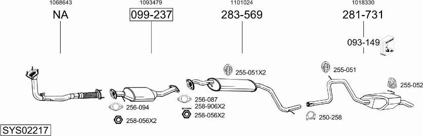 Bosal SYS02217 - Impianto gas scarico autozon.pro