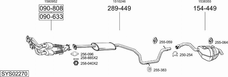 Bosal SYS02270 - Impianto gas scarico autozon.pro