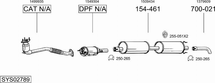 Bosal SYS02789 - Impianto gas scarico autozon.pro