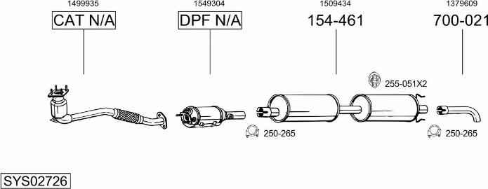 Bosal SYS02726 - Impianto gas scarico autozon.pro