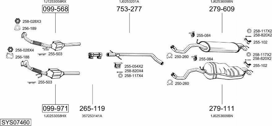 Bosal SYS07460 - Impianto gas scarico autozon.pro