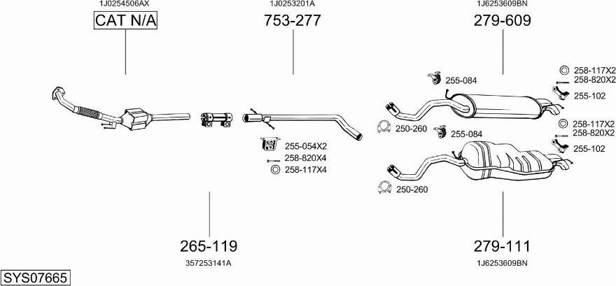 Bosal SYS07665 - Impianto gas scarico autozon.pro