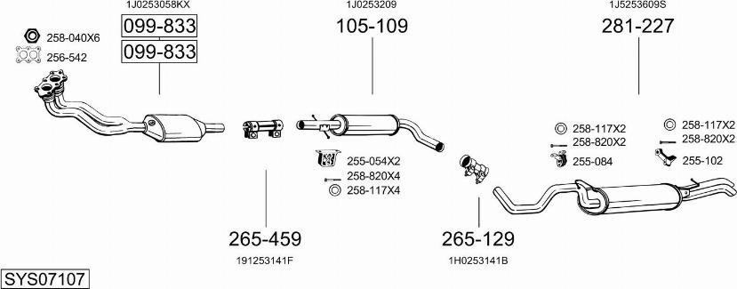 Bosal SYS07107 - Impianto gas scarico autozon.pro