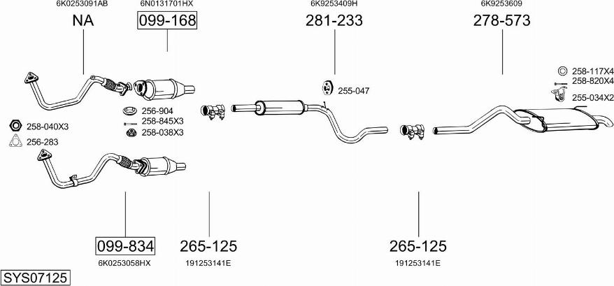 Bosal SYS07125 - Impianto gas scarico autozon.pro