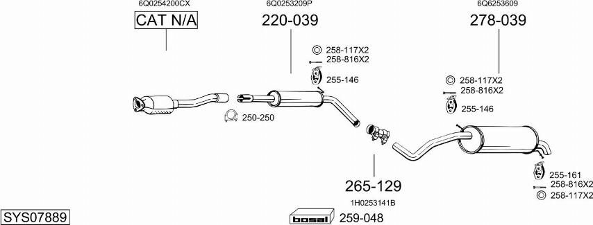 Bosal SYS07889 - Impianto gas scarico autozon.pro