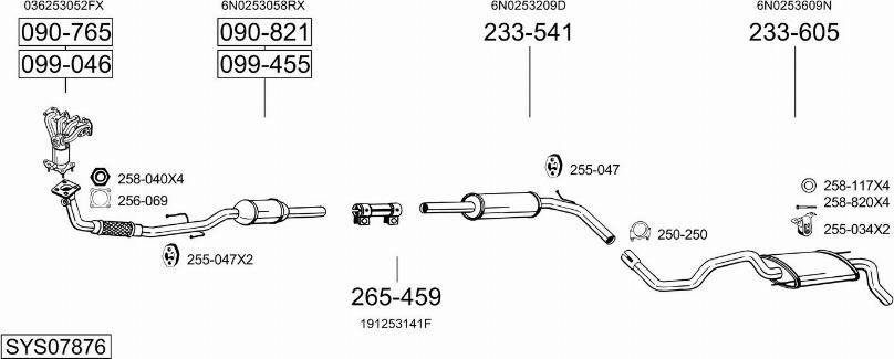 Bosal SYS07876 - Impianto gas scarico autozon.pro