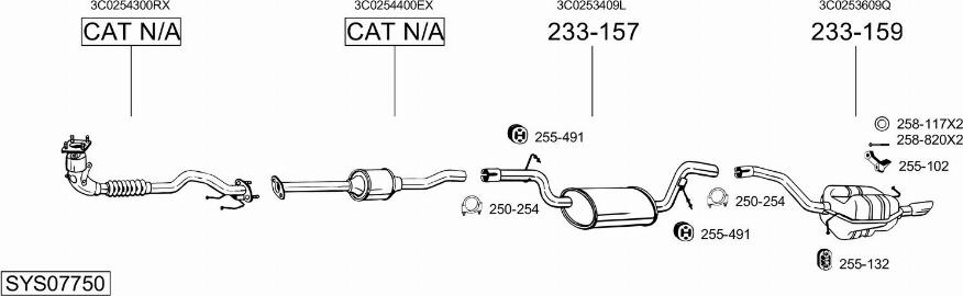 Bosal SYS07750 - Impianto gas scarico autozon.pro