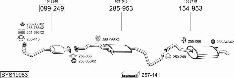 Bosal SYS19083 - Impianto gas scarico autozon.pro