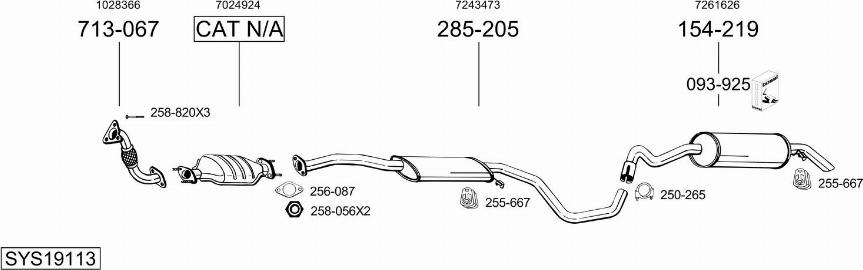 Bosal SYS19113 - Impianto gas scarico autozon.pro