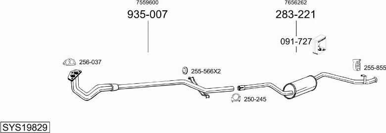 Bosal SYS19829 - Impianto gas scarico autozon.pro