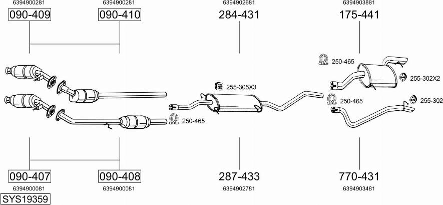 Bosal SYS19359 - Impianto gas scarico autozon.pro