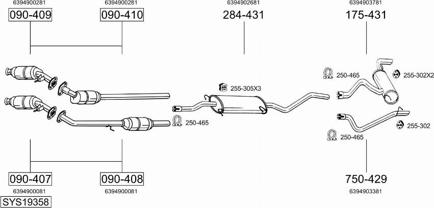 Bosal SYS19358 - Impianto gas scarico autozon.pro