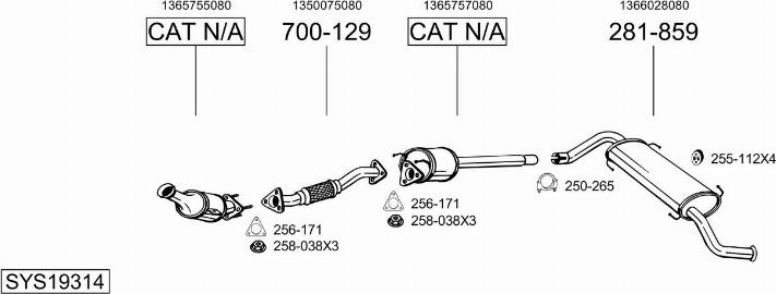 Bosal SYS19314 - Impianto gas scarico autozon.pro