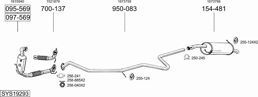 Bosal SYS19293 - Impianto gas scarico autozon.pro