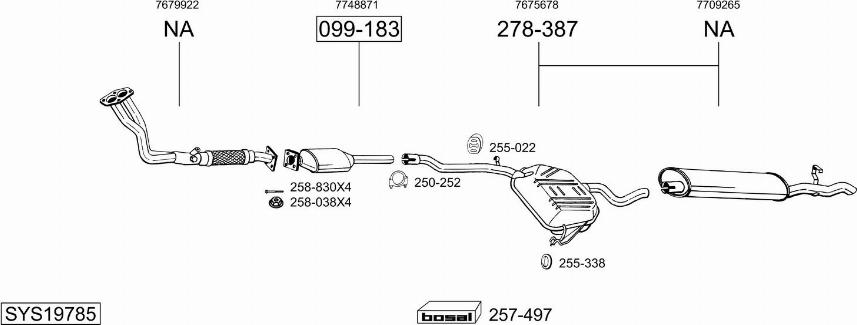 Bosal SYS19785 - Impianto gas scarico autozon.pro