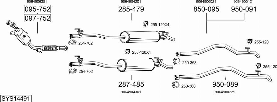 Bosal SYS14491 - Impianto gas scarico autozon.pro