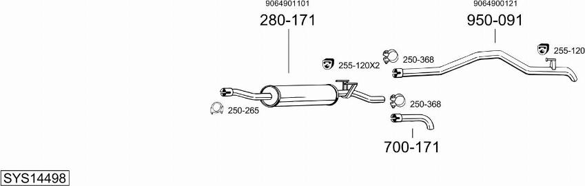 Bosal SYS14498 - Impianto gas scarico autozon.pro