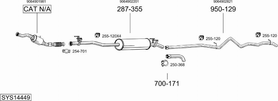 Bosal SYS14449 - Impianto gas scarico autozon.pro