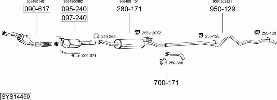 Bosal SYS14450 - Impianto gas scarico autozon.pro