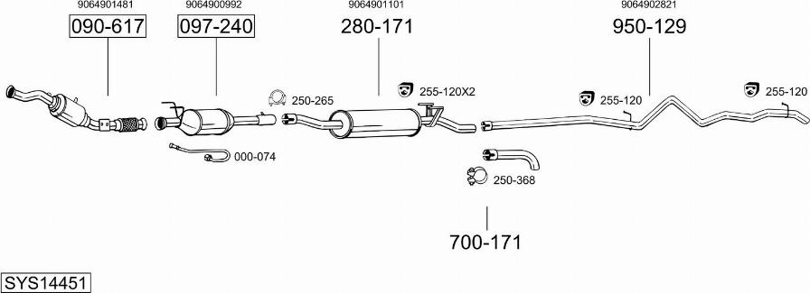 Bosal SYS14451 - Impianto gas scarico autozon.pro