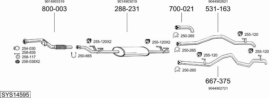 Bosal SYS14595 - Impianto gas scarico autozon.pro