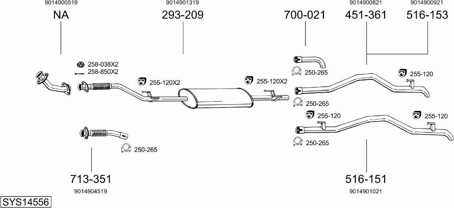 Bosal SYS14556 - Impianto gas scarico autozon.pro