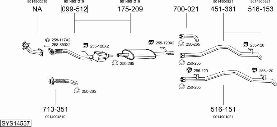 Bosal SYS14557 - Impianto gas scarico autozon.pro