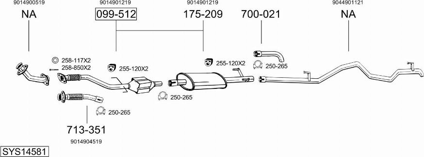 Bosal SYS14581 - Impianto gas scarico autozon.pro