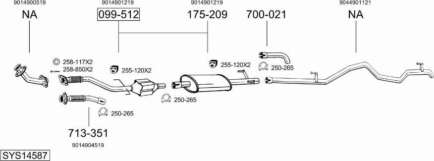 Bosal SYS14587 - Impianto gas scarico autozon.pro