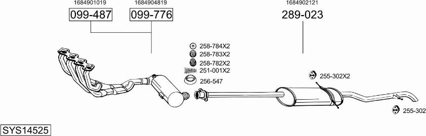 Bosal SYS14525 - Impianto gas scarico autozon.pro