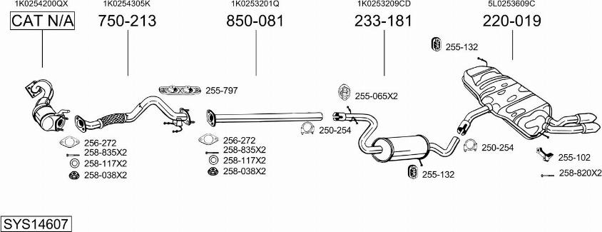 Bosal SYS14607 - Impianto gas scarico autozon.pro