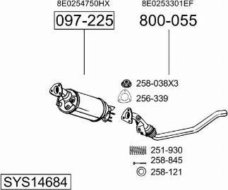 Bosal SYS14684 - Impianto gas scarico autozon.pro