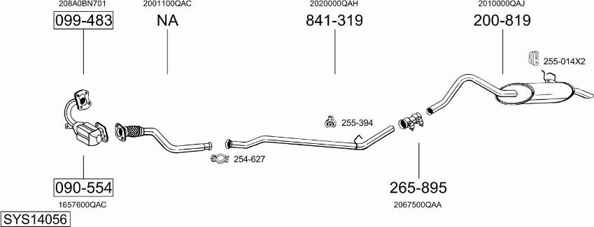 Bosal SYS14056 - Impianto gas scarico autozon.pro