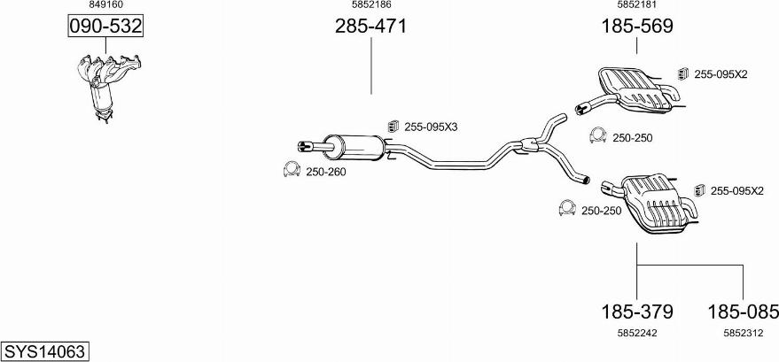 Bosal SYS14063 - Impianto gas scarico autozon.pro