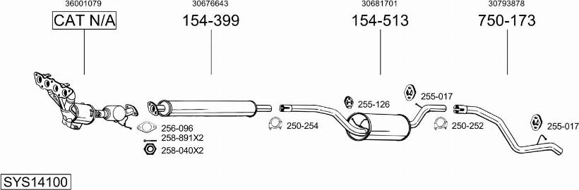 Bosal SYS14100 - Impianto gas scarico autozon.pro