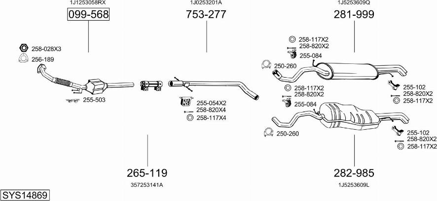 Bosal SYS14869 - Impianto gas scarico autozon.pro