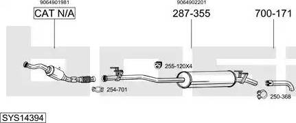 Bosal SYS14394 - Impianto gas scarico autozon.pro