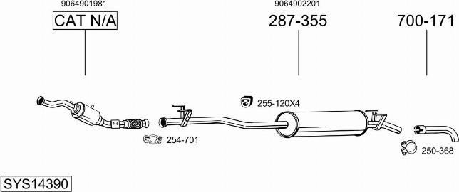 Bosal SYS14390 - Impianto gas scarico autozon.pro