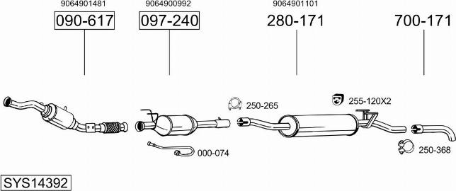 Bosal SYS14392 - Impianto gas scarico autozon.pro