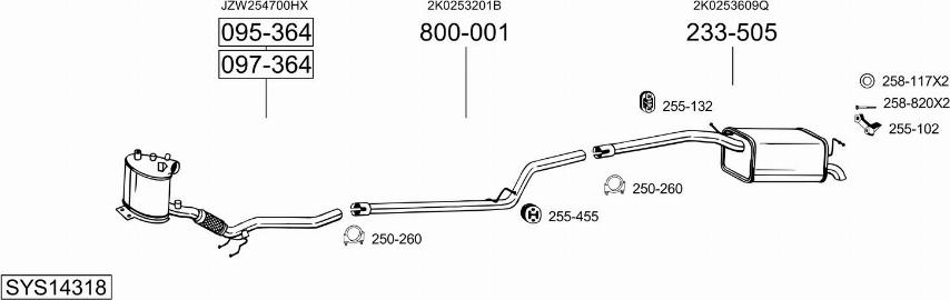 Bosal SYS14318 - Impianto gas scarico autozon.pro