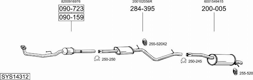 Bosal SYS14312 - Impianto gas scarico autozon.pro