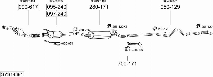 Bosal SYS14384 - Impianto gas scarico autozon.pro