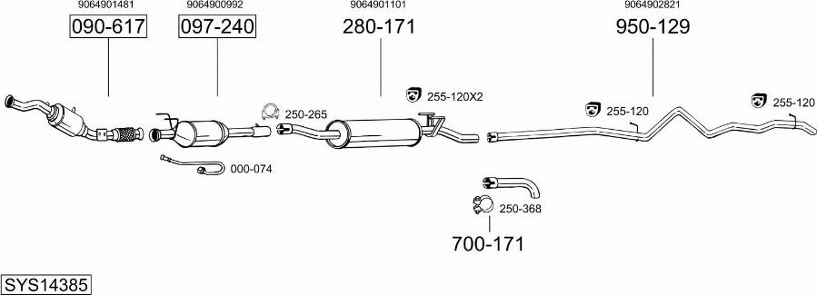 Bosal SYS14385 - Impianto gas scarico autozon.pro