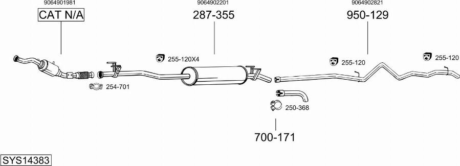 Bosal SYS14383 - Impianto gas scarico autozon.pro