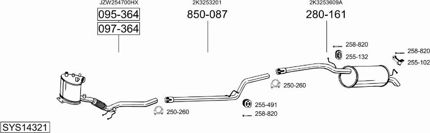 Bosal SYS14321 - Impianto gas scarico autozon.pro