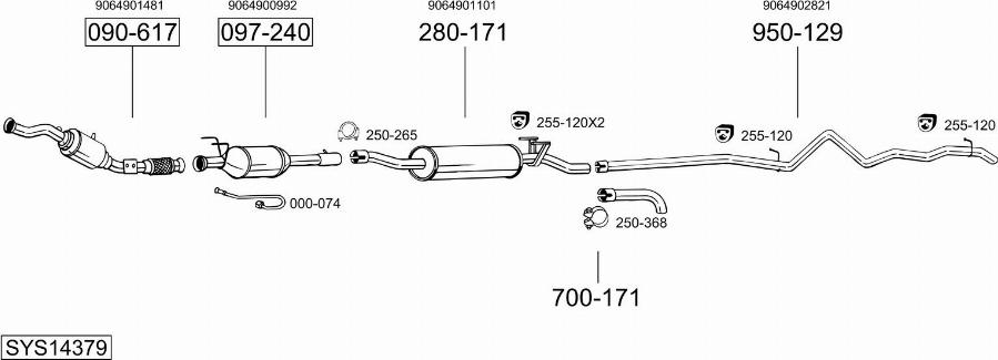 Bosal SYS14379 - Impianto gas scarico autozon.pro