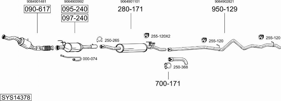 Bosal SYS14378 - Impianto gas scarico autozon.pro