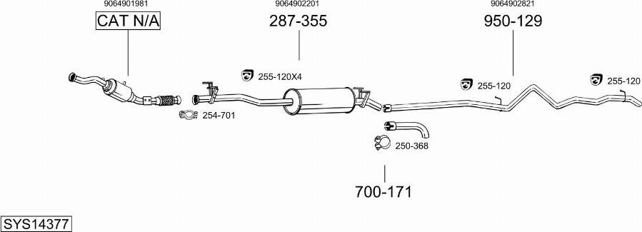 Bosal SYS14377 - Impianto gas scarico autozon.pro