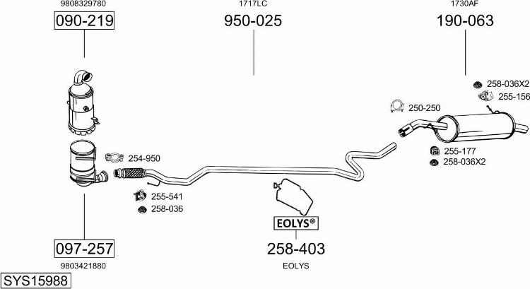 Bosal SYS15988 - Impianto gas scarico autozon.pro